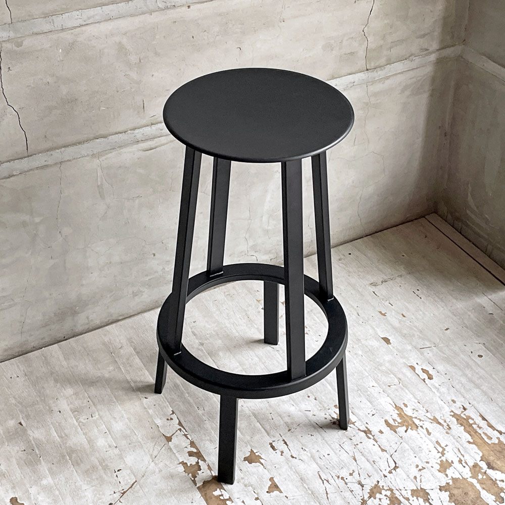 ヘイ HAY リボルバー バースツール ロー REVOLVER BAR STOOL LOW H76cm ブラック 回転式座面 レオン・ランズメイヤー デンマーク 定価¥51,700- A ♪