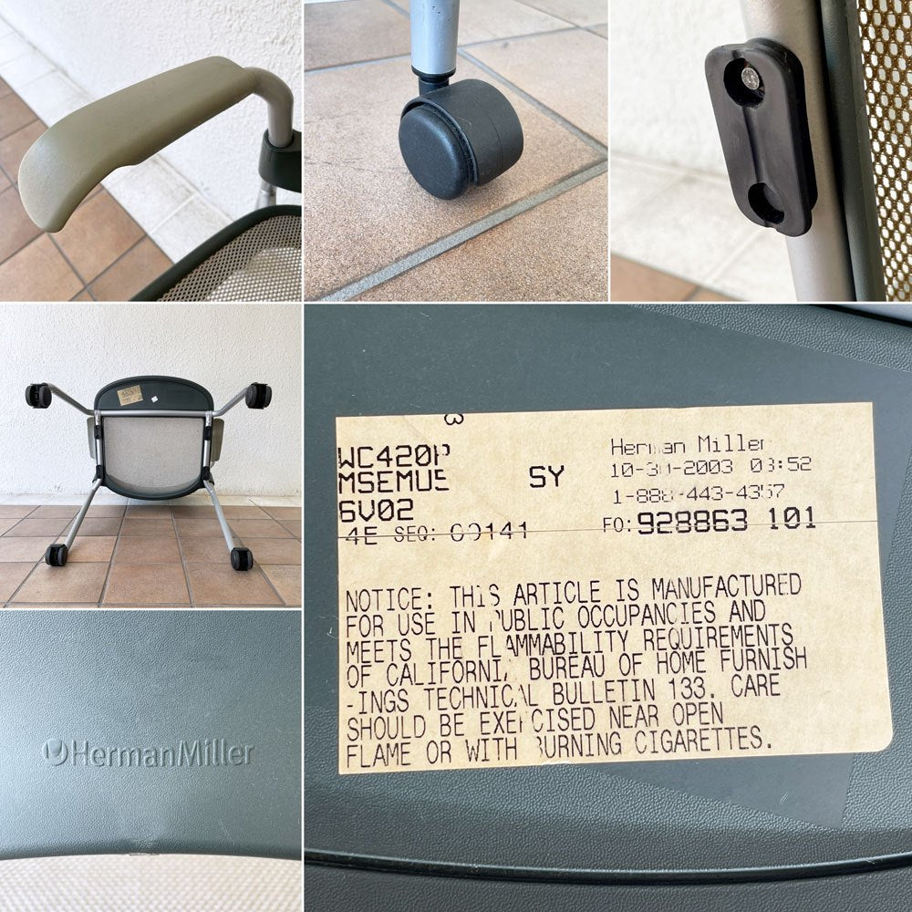 ハーマンミラー Herman Miller ケイパーチェア Caper Chair アームチェア キャスター付き スタッキングチェア ジェフ・ウェバー 現状品 A ◇