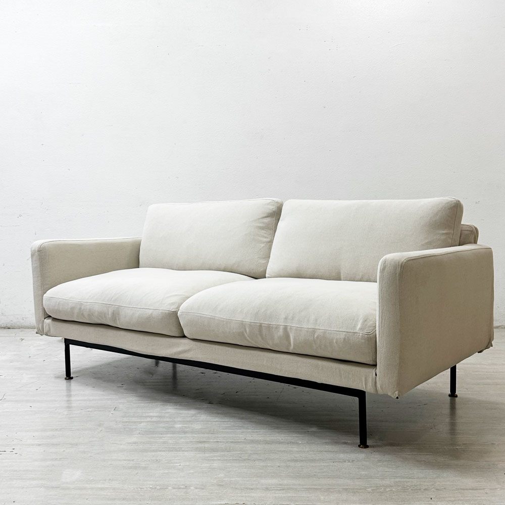 モモナチュラル Momo natural カレビ ソファ KALEVI SOFA 3P 3人掛け W175cm ホワイト系ファブリック シンプルモダンデザイン ●