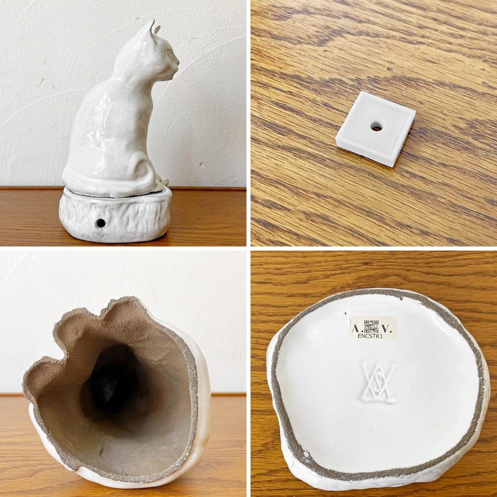 アスティエ・ド・ヴィラット Astier de Villatte  セツコ コレクション Setsuko collection 猫 キャット インセンスバーナー 参考68,200円 ★