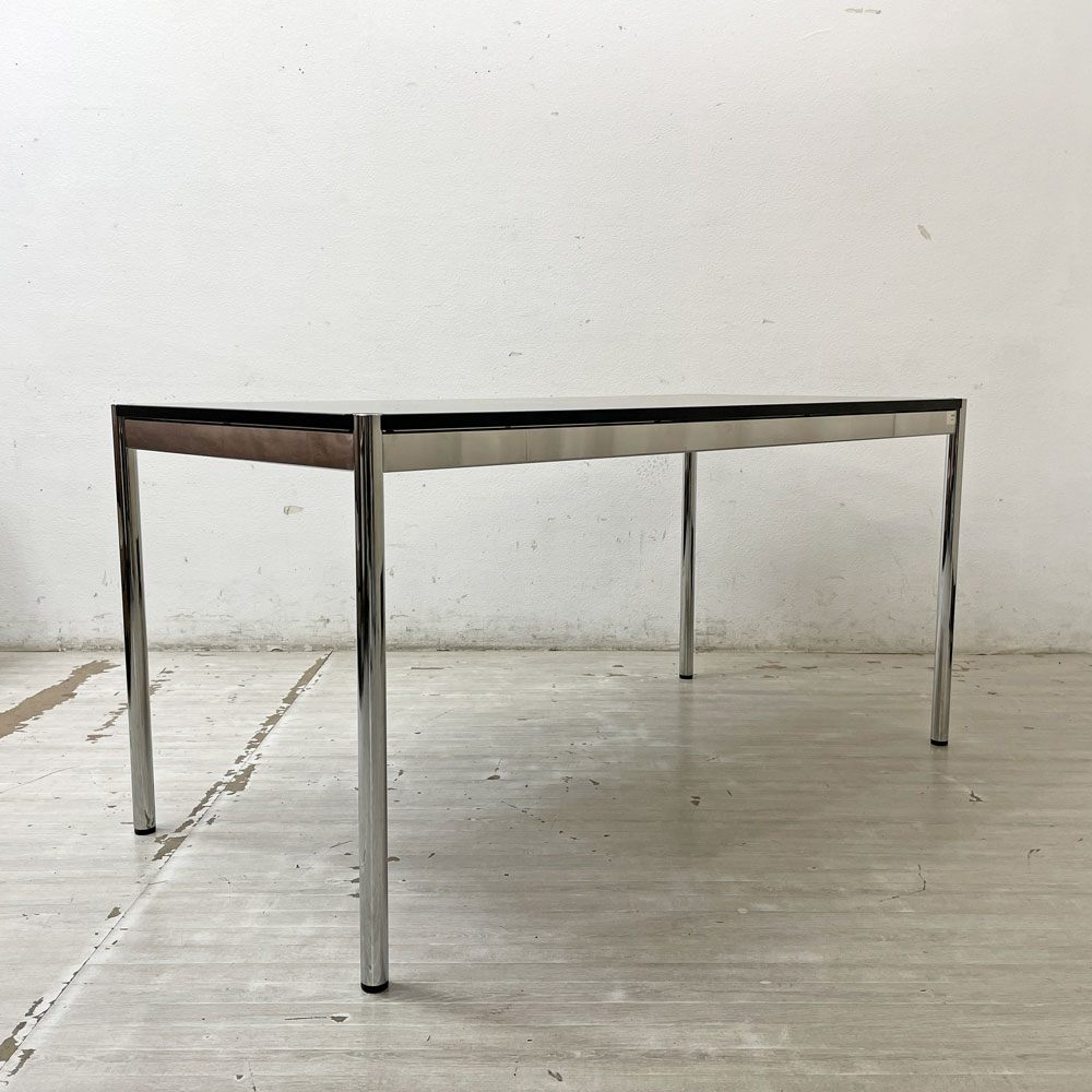 USMモジュラーファニチャー USM Haller USMハラーテーブル ワーキングデスク ダイニング グラファイトグレー リノリウム アジャスター 高さ調整機能付 スイス B ●