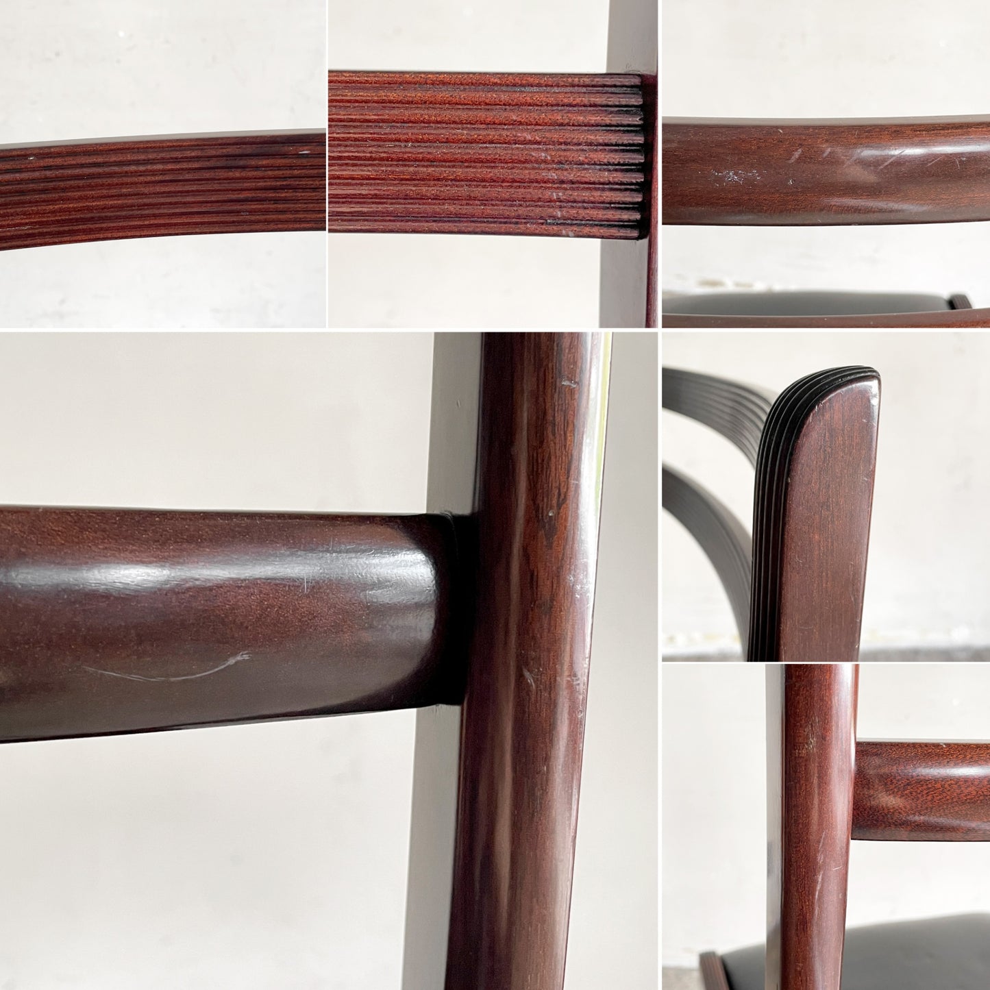 P.Jeppesen レッドブルーチェア Red blue chair ダイニングチェア マホガニー材 ビニールレザー 合成皮革 オーレヴァンシャー Ole Wanscher 北欧ビンテージ ■