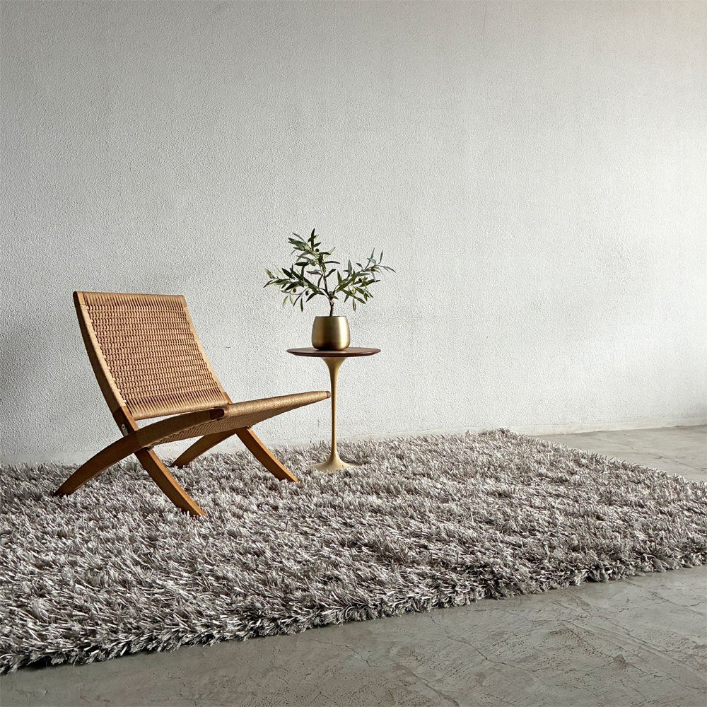 スプリングヴァレー SPRING VALLEY ミスティックシャギー Mystique Shaggy パイルラグ 190×300cm シルバー ポリエステル 展示品 〓