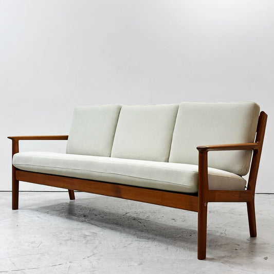 ゲタマ GETAMA GE265 3Pソファ 3人掛け チーク材 スプリングクッション ハンス.J.ウェグナー デンマーク 北欧 ビンテージ ●