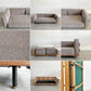 モモナチュラル MOMO Natural エヌボックス N.BOX SOFA ワイド3Pソファ カバーリングファブリック グレー系 オーク材 W205cm 定価￥205,000-以上 〓