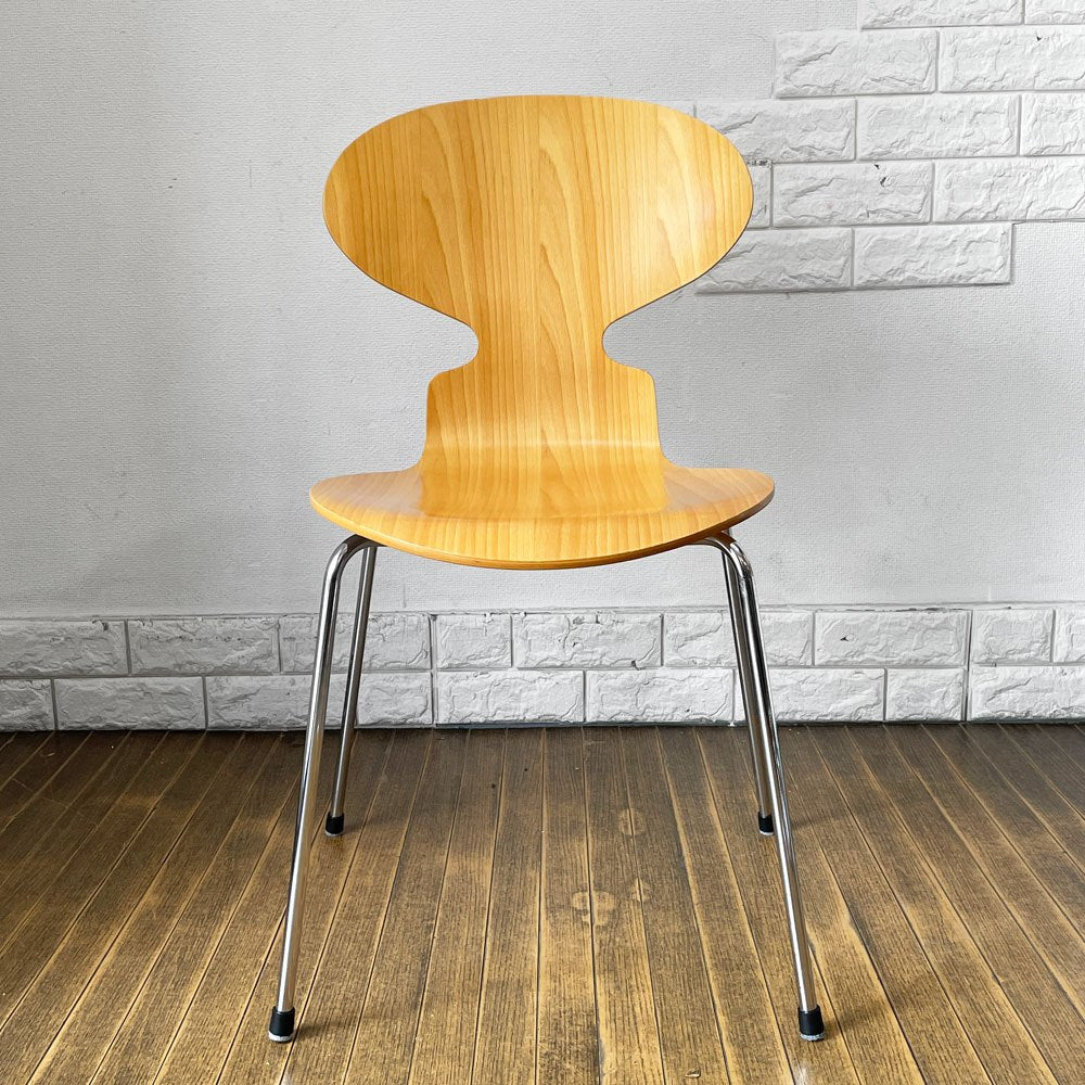 フリッツハンセン Fritz Hansen 3101 アリンコチェア アントチェア 4本脚 ナチュラルビーチ ラッカー仕上げ フェルトグライズ アルネ・ヤコブセン F ◎