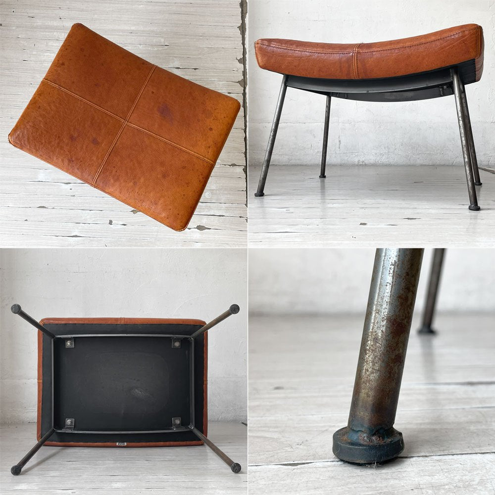 トラックファニチャー TRUCK FURNITURE ファロードレザー オットマン L-1 ナラ無垢材 牛革 インダストリアル ビンテージスタイル 定価￥103.400- ★