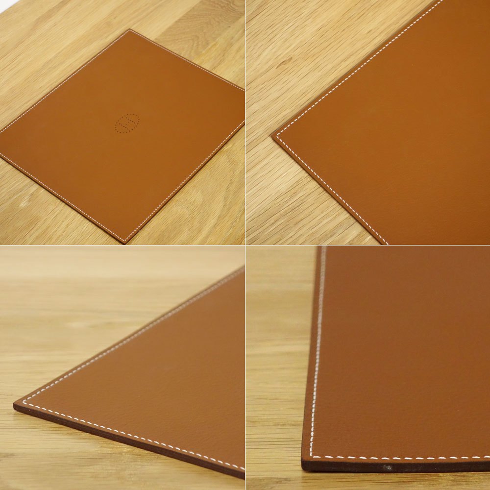エルメス HERMES ミーズ エ ルランス マウスパッド トリヨン・リス/トリヨンH レザー 本革 ◎