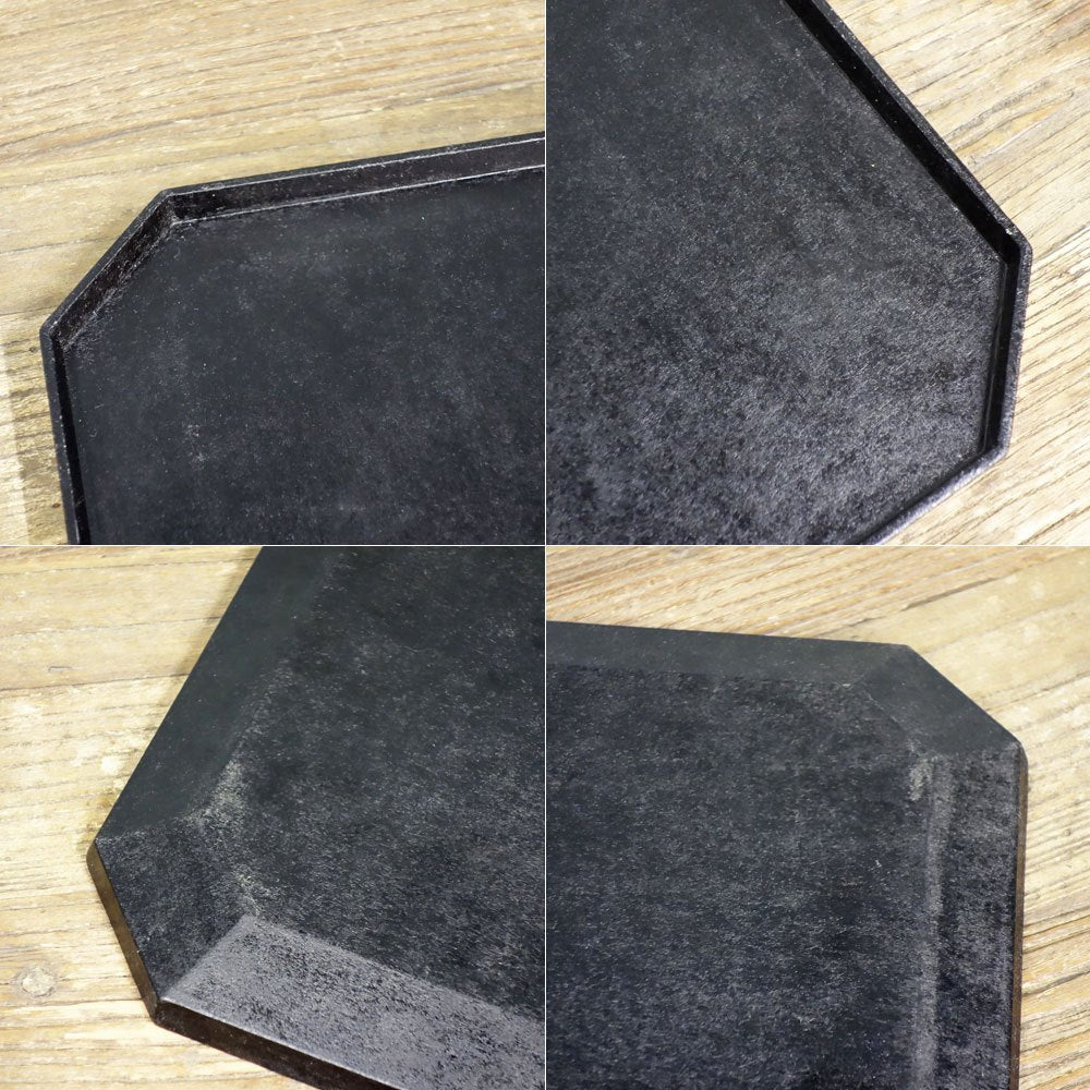 蝶野秀紀 和紙貼八角盆 漆器 31cm スクエアトレイ 現代作家 Ｂ ◎