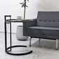 クラシコン ClassiCon アジャスタブルテーブル E1027 サイドテーブル ガラストップ マットブラック アイリーン・グレイ Eileen Gray 定価￥217,800- ●