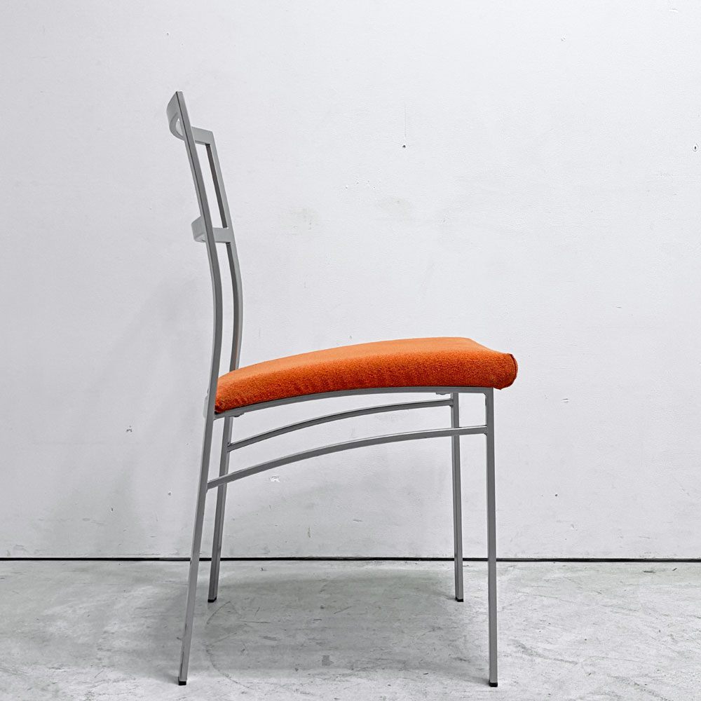 カリガリス Calligaris ダイニングチェア ファブリック スチール オレンジ系 シルバー イタリア モダンスタイル A ●