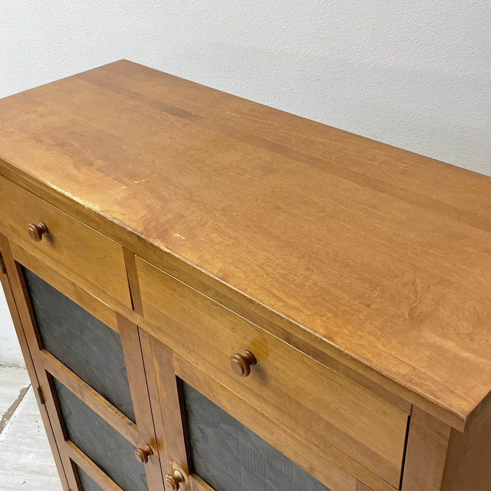 イーセンアーレン ETHAN ALLEN ビンテージ パイセーフ キャビネット Pie Safe Cabinet キッチンキャビネット 食品保管庫 パイン材 パンチングメタルドア アーリーアメリカン カントリースタイル 米国家具 ●