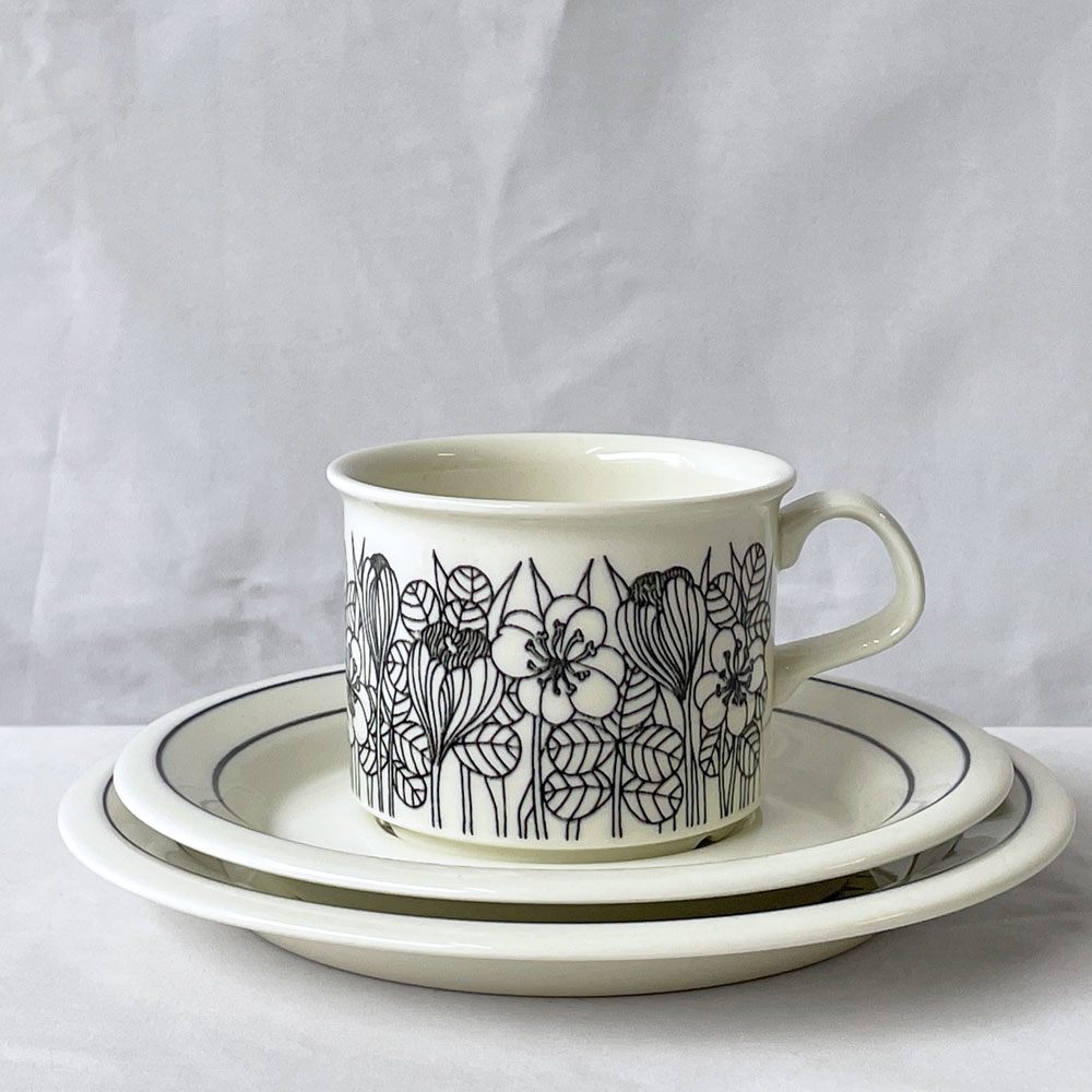 アラビア ARABIA クロッカス krokus カップ＆ソーサー プレート トリオ エステリ・トムラ Esteri Tomula 北欧ビンテージ ◇