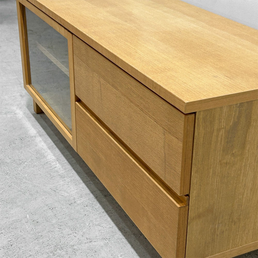 無印良品 MUJI AVボード AVラック 引出し付 オーク材 W110cm ナチュラル シンプル 廃番 ●