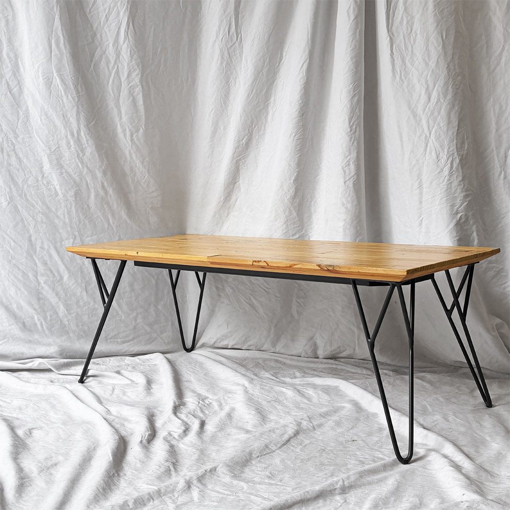リビングハウス LIVING HOUSE. オッタシリーズ OTTA TVボード W110cm ローテーブル スチールレッグ 再生パイン無垢材 ナチュラルデザイン◇