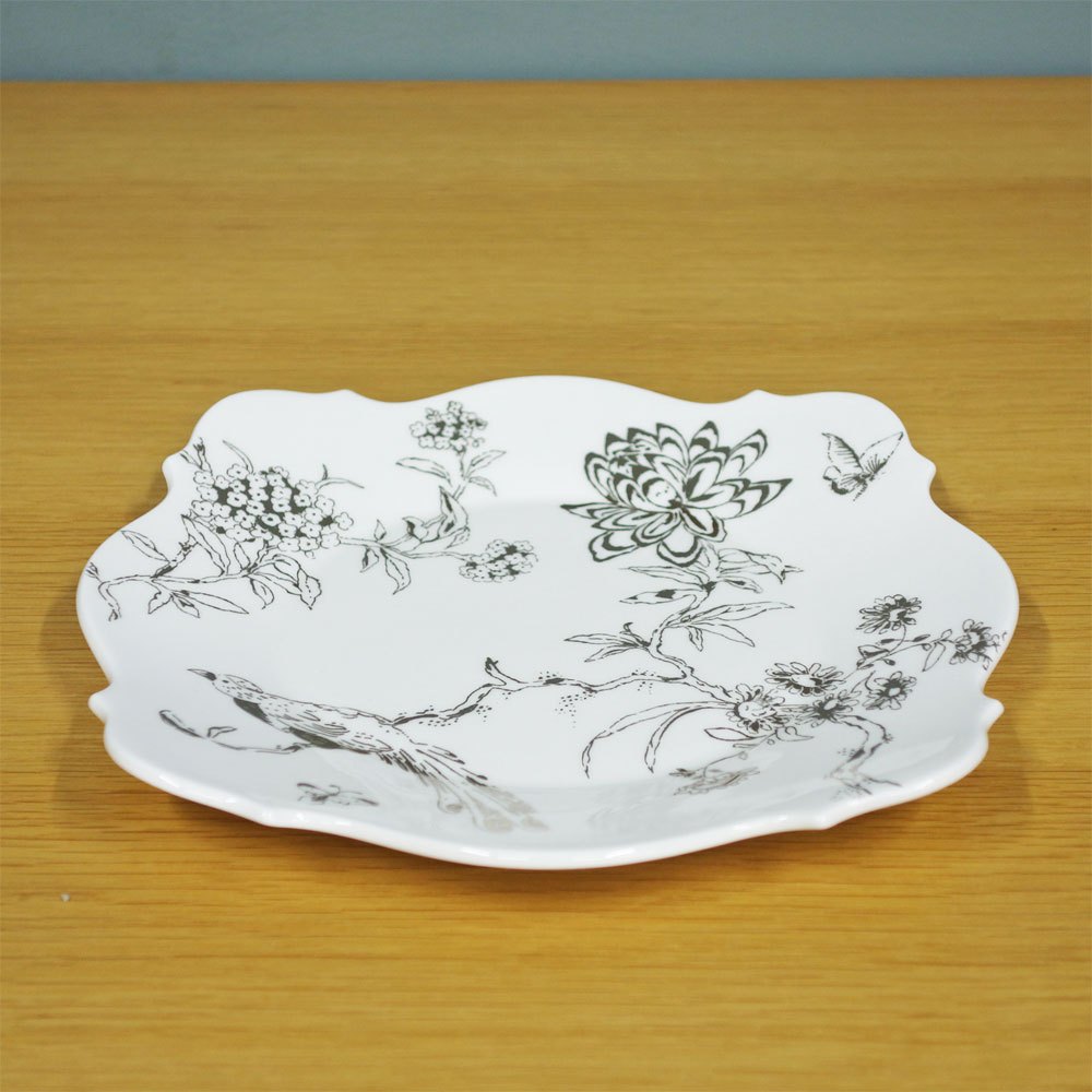 ウェッジウッド WEDGWOOD シノワズリ プラチナ スクエアプレート w23cm ジャスパーコンラン 英国製 A ◎