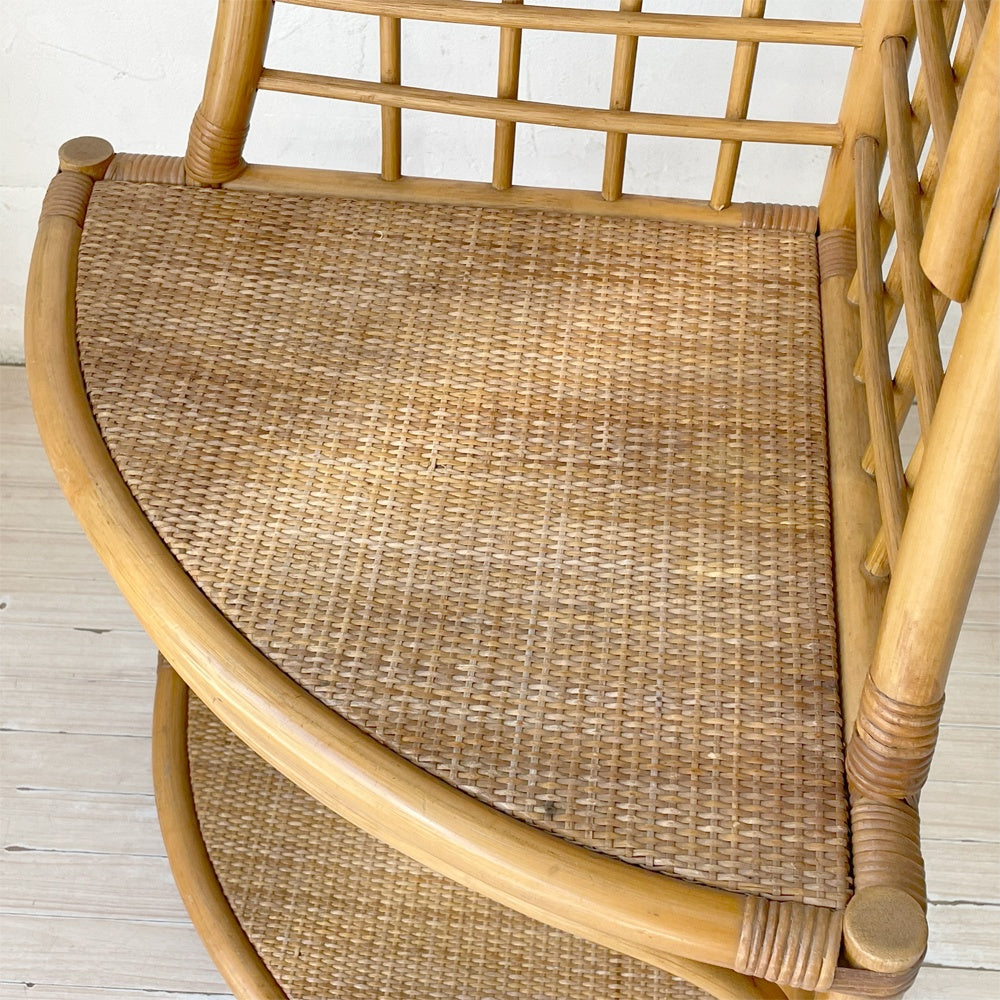 ラタン 3段 オープンシェルフ Rattan Shelf 籐 三角コーナーシェルフ コーナーラック ナチュラル オーガニック ★