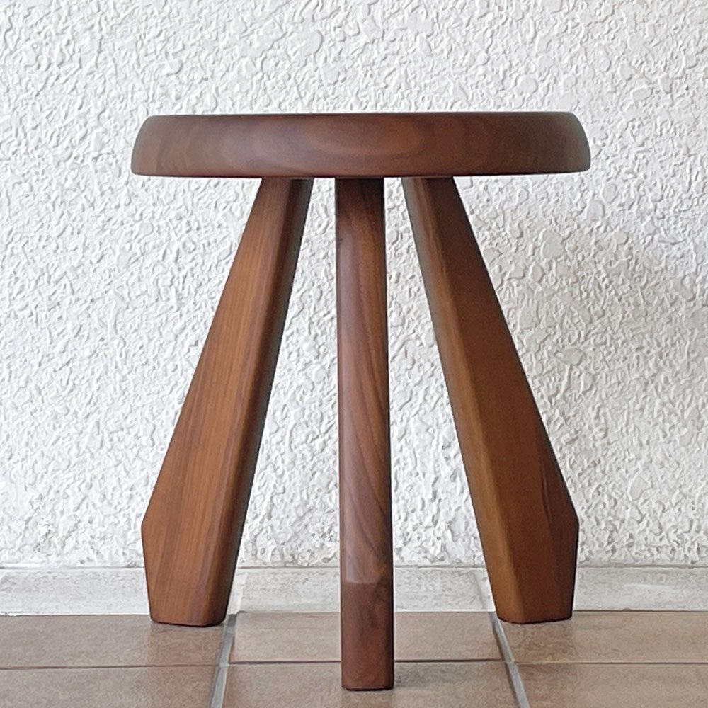 カッシーナ Cassina 523 メリベル スツール TABOURET MERIBEL アメリカンウォールナット シャルロット・ペリアン H38.5cm 定価217,800円 ◇