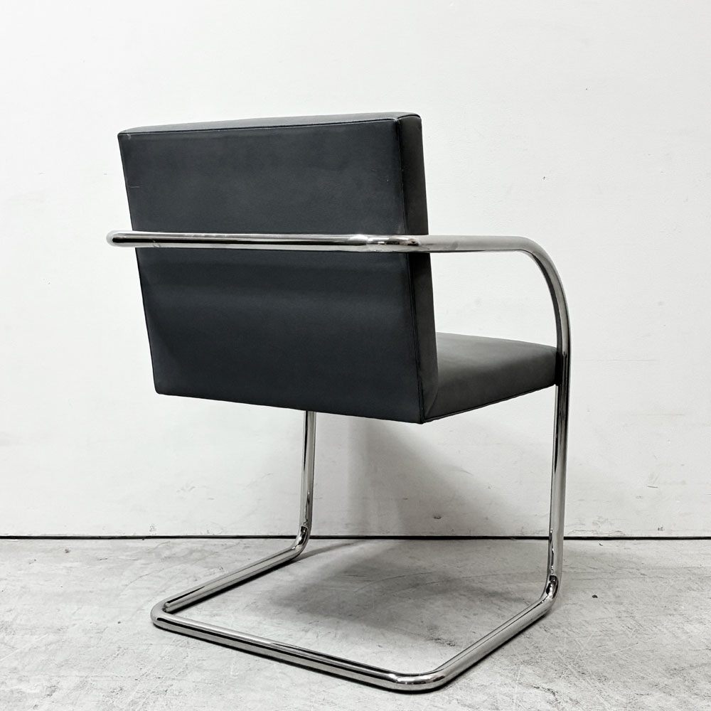 ノル ノール Knoll ブルーノ brno アームチェア チューブラー 合皮レザー グレー系カラー ミースファンデルローエ カンチレバー ●