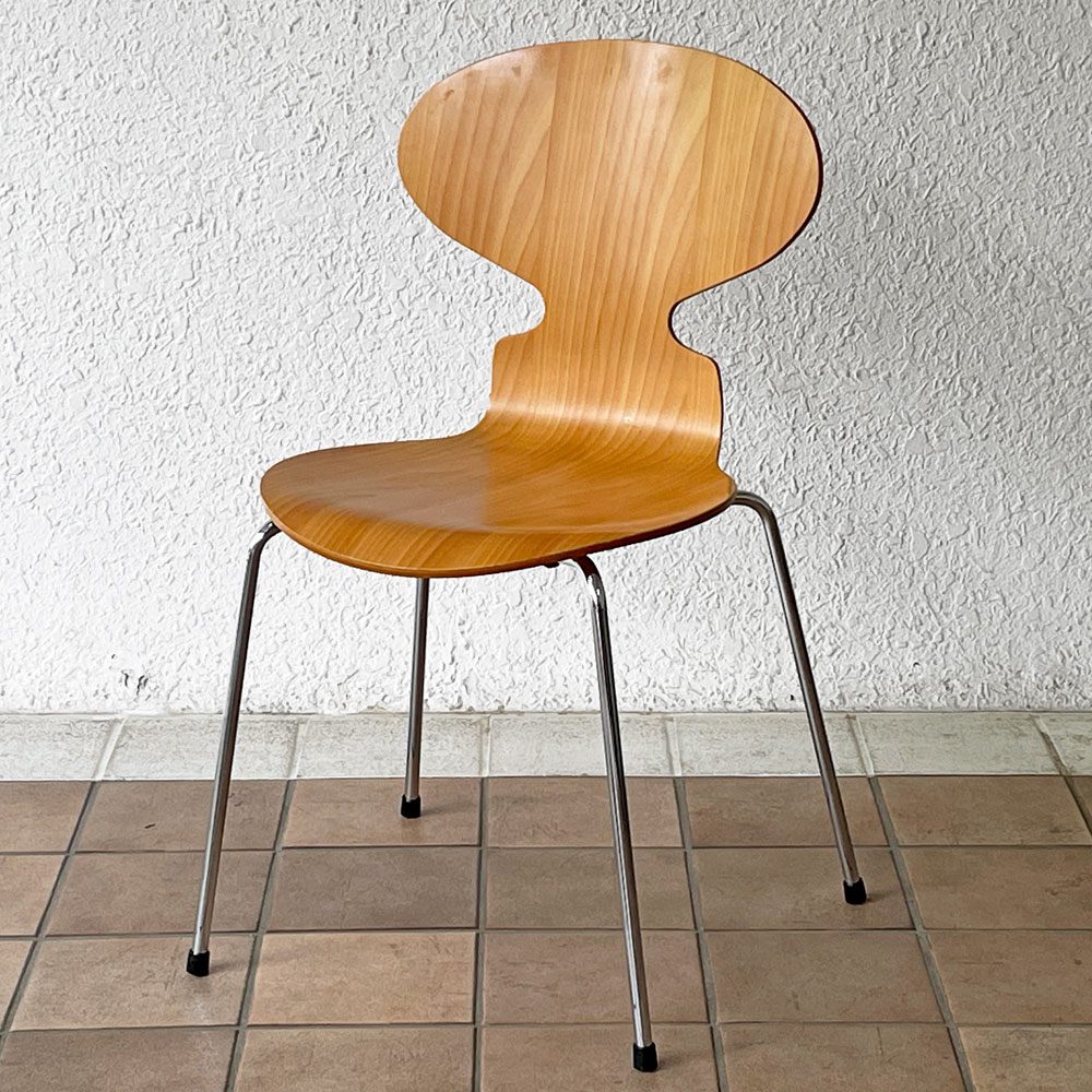 フリッツハンセン Fritz Hansen アントチェア 4本脚 ナチュラルビーチ ラッカー アルネ・ヤコブセン 北欧家具 A ◇