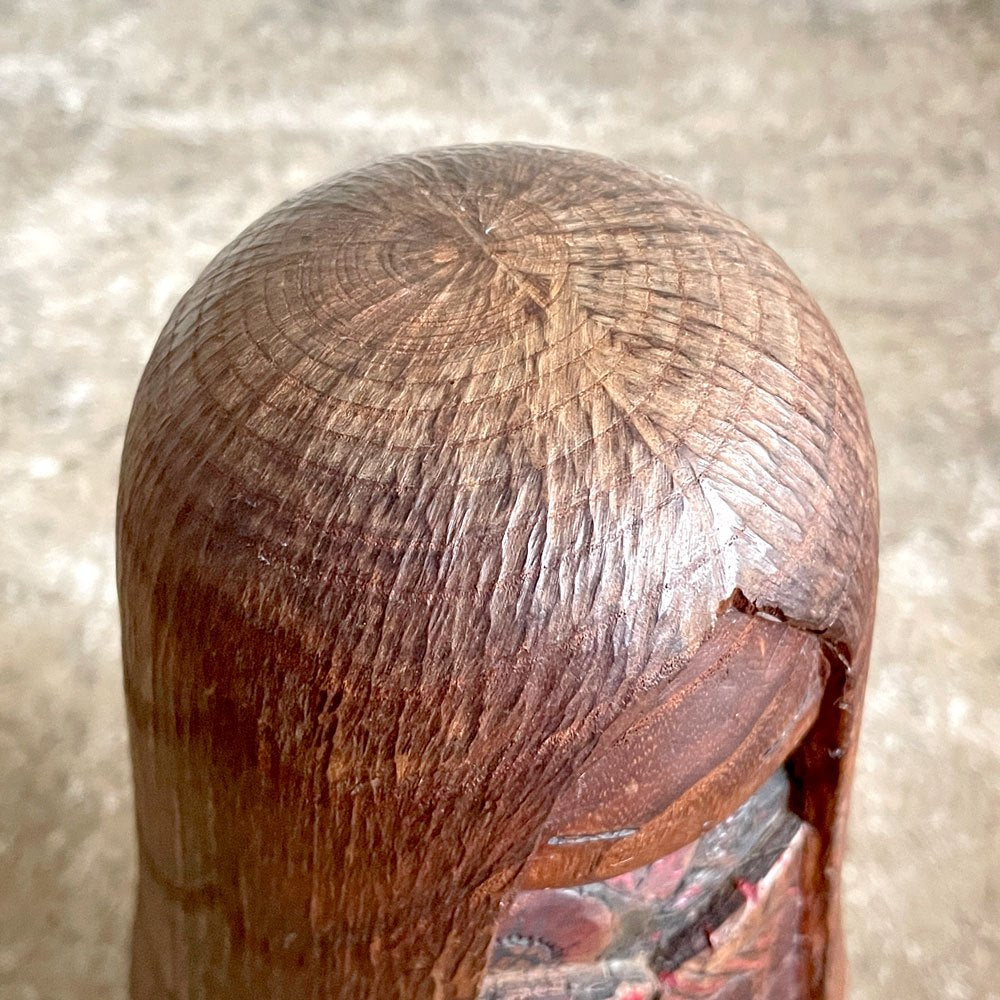 石原日出男 創作こけし 27㎝ サイン入り 民芸 昭和レトロ 工芸品 ■