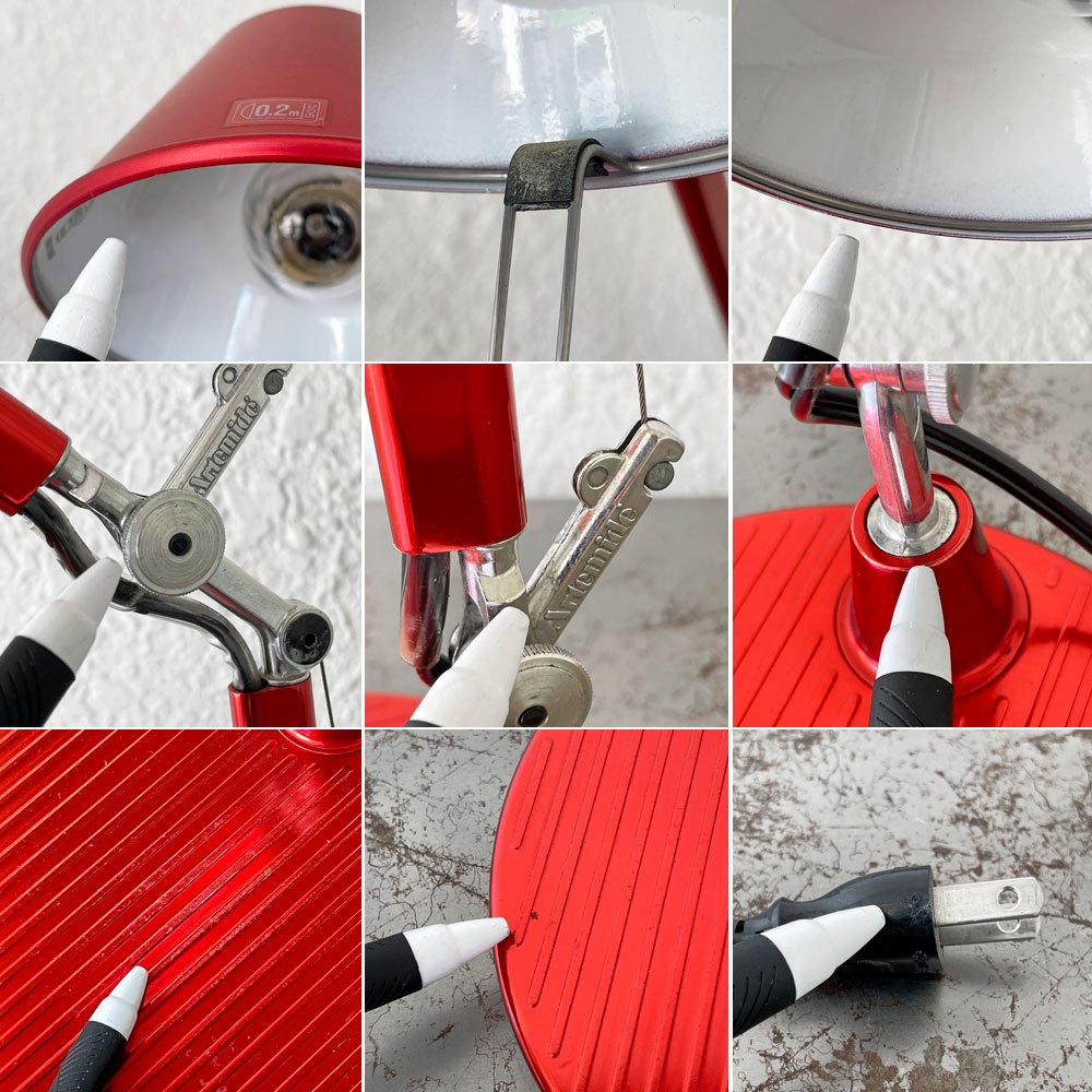 アルテミデ Artemide トロメオ TOLOMEO マイクロ Micro デスクライト テーブルランプ レッド ミケーレ・デ・ルッキ Michele De Lucchi ◇