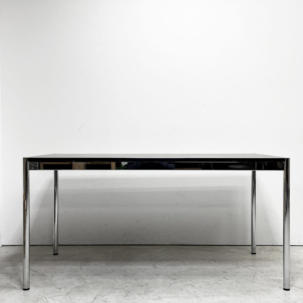 USMモジュラーファニチャー USM Haller USMハラーテーブル ワーキングデスク ダイニングテーブル オーク材 ブラック W150cm アジャスター付 高さ調整リング付き スイス ●