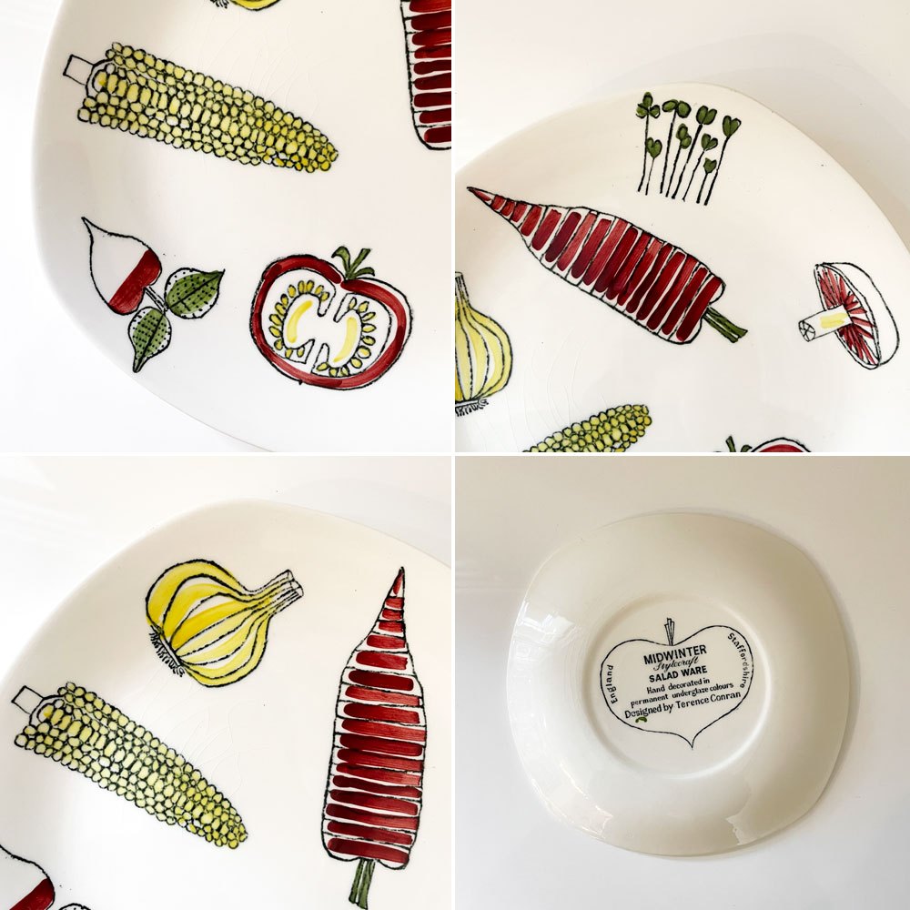 ミッドウィンター Midwinter サラダウェア SALAD WARE 19cmプレート スクエア テレンス・コンラン UKビンテージ ◎