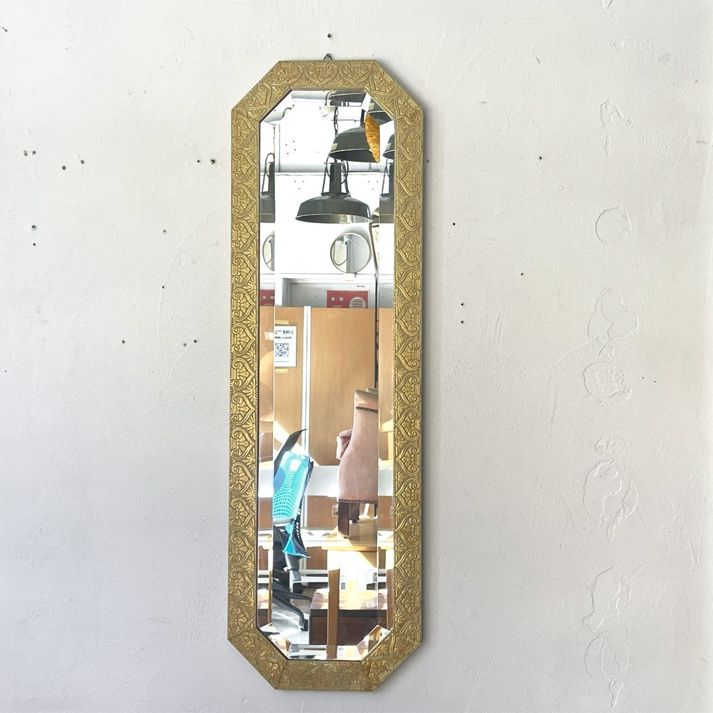 ヨーロピアン クラシカルデザイン ウォールミラー ゴールドフレーム 八角形 Octagon Wall Mirror 壁掛け鏡  ★