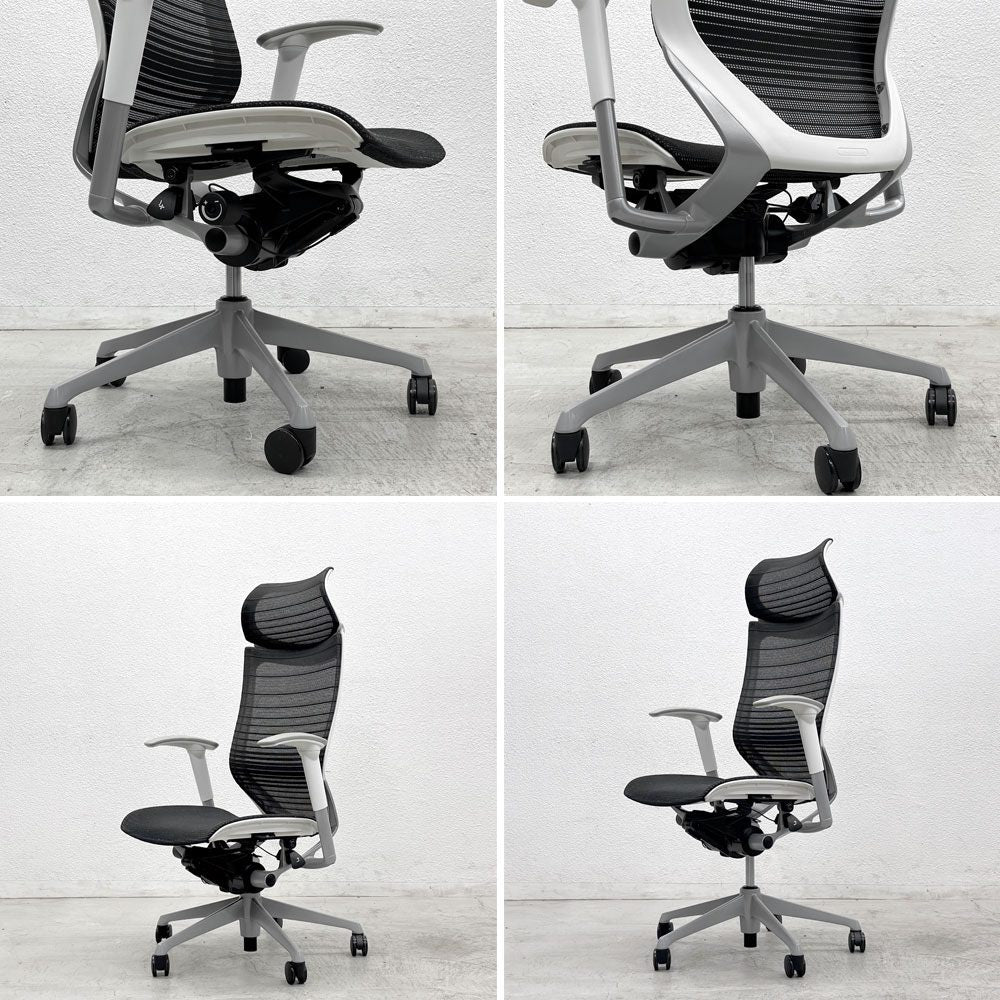 オカムラ okamura バロンチェア Baron Chair CP87BW エクストラハイバック オフィスチェア 固定ヘッドレスト アジャストアーム ジョルジェット・ジウジアーロ 〓