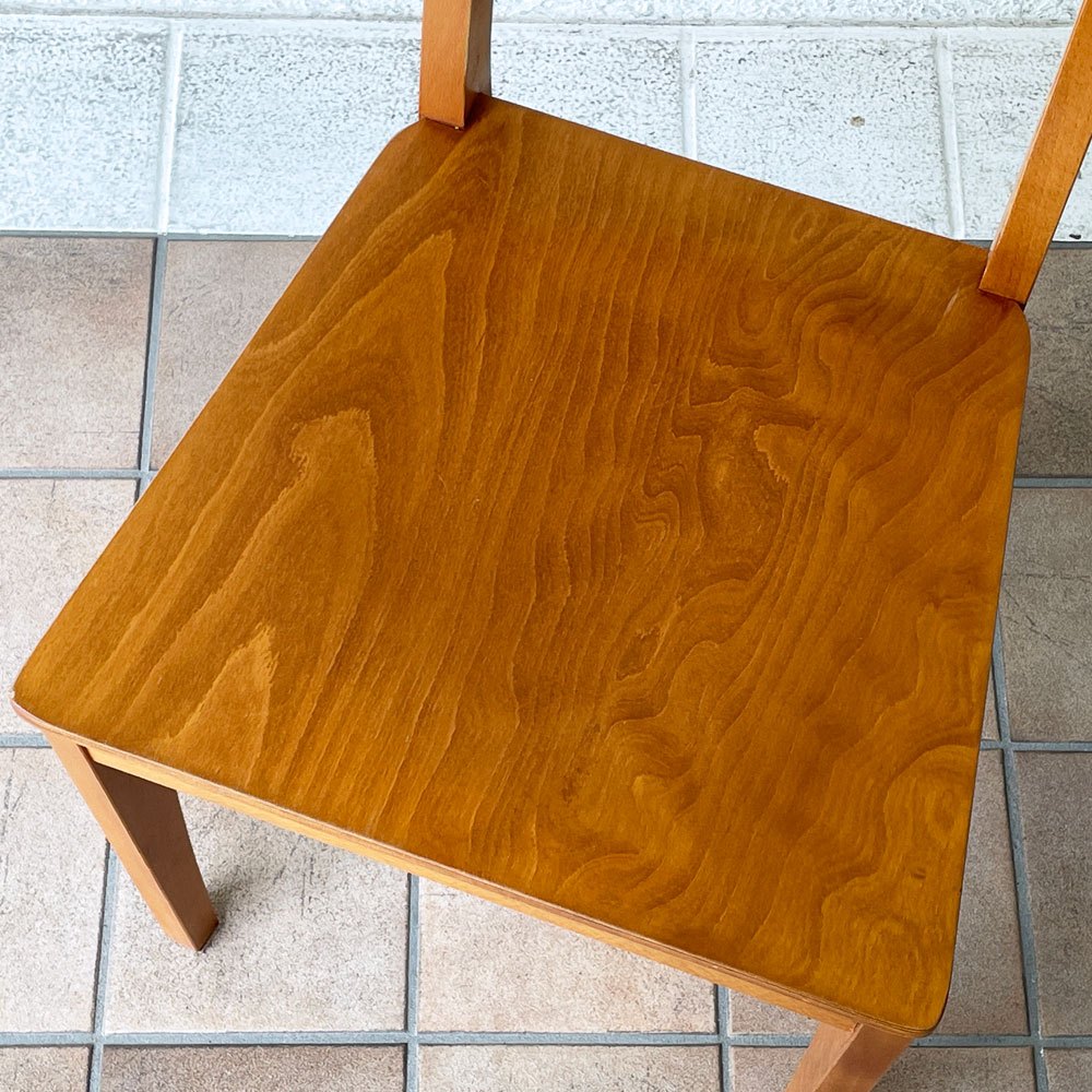北欧スタイル Scandinavian Style ビーチ材 ダイニングチェア プライウッド 板座 ナチュラル B ◇