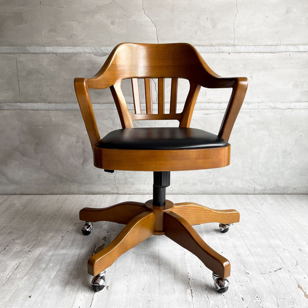 アクメファニチャー ACME Furniture ショーウォーカー SHAW-WALKER デスクチェア アームチェア タモ材 PVCレザー キャスター 昇降 リクライニング 参考定価￥79,200-♪