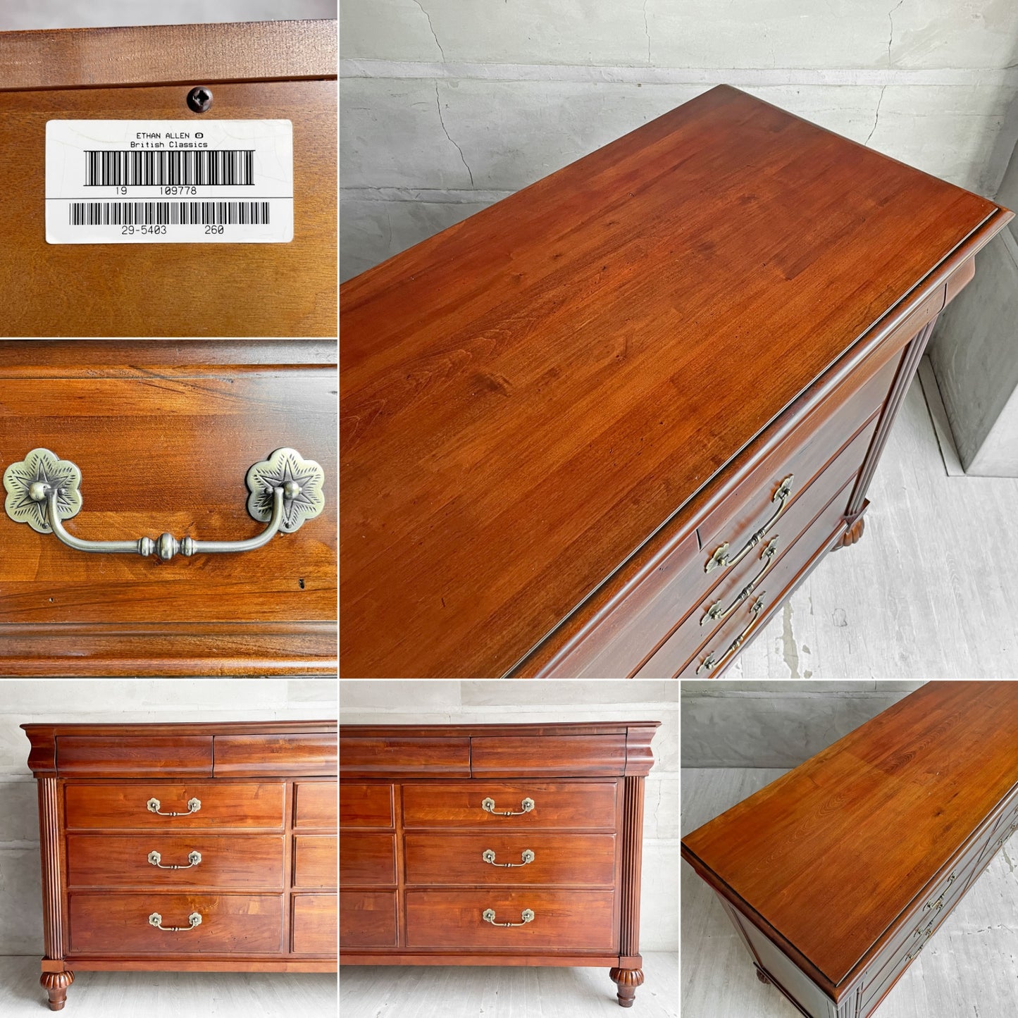 イーセンアーレン ETHAN ALLEN マルケス・ドレッサー Marques Dresser ワイドチェスト サイドボード 抽斗9杯 British Classics US 米国 ♪