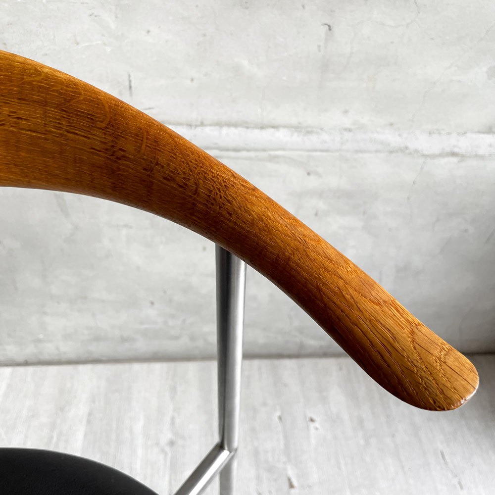 カールハンセン＆サン Carl Hansen & Son CH88P ダイニングチェア オーク材 本革 ブラックレザー ハンス・J・ウェグナー デンマーク 北欧家具 美品 ♪