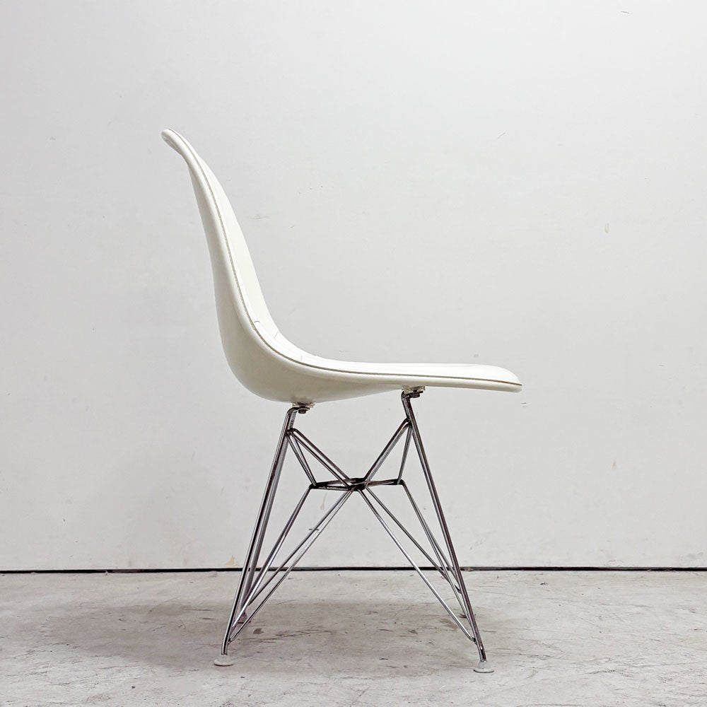 ハーマンミラー Herman Miller サイドシェルチェア サード 3rd FRP PVCレザー パーチメント ロータイプ エッフェルベース イームズ ビンテージ 現状品 ●