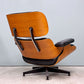 ハーマンミラー Herman Miller イームズラウンジチェア＆オットマン ブラックレザー ウォールナット C&Rイームズ ミッドセンチュリー 1999年製 ◎