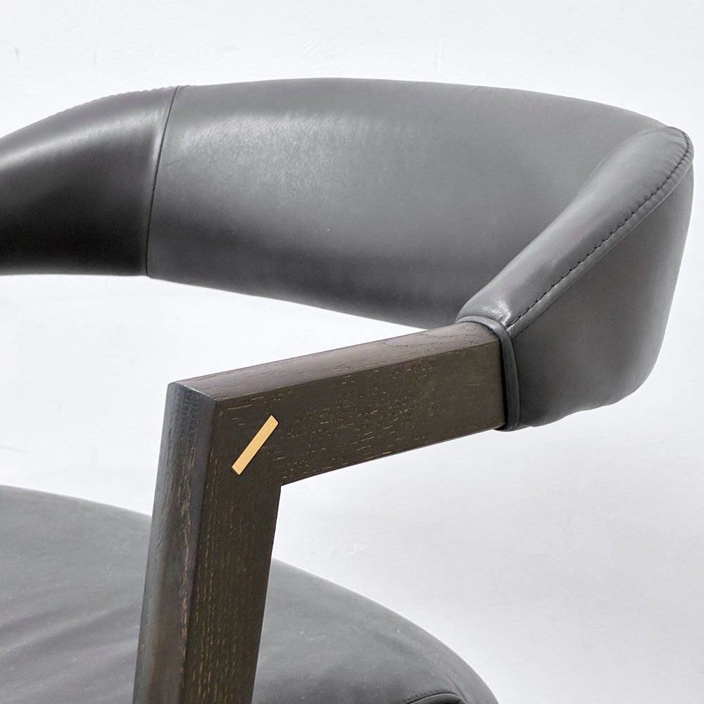 スクエアルーツ SQUARE ROOTS ランナチェア LANNA CHAIR ダイニングチェア アームチェア オーク材×牛革 レザー 参考価格￥77,000- A ●