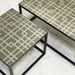 カーサ ブク CASA BUKU 横堀建築設計事務所 サイドテーブル スクエア W44cm ガラス天板 スチールレッグ モダンデザイン ●