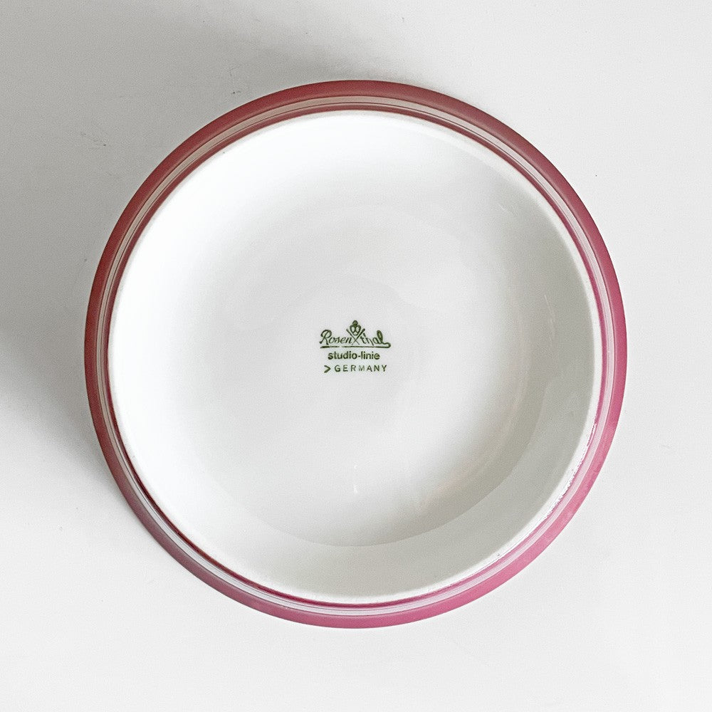 ローゼンタール Rosenthal ベルリン BERLIN ボウル ホワイト＆バーガンディレッド 陶器 ドイツ ビンテージ ■