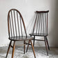 アーコール Ercol クエーカーチェア ダイニングチェア コロニアル ハイバック エルム材 × ビーチ材 ブラウン UKビンテージ 英国家具 ■