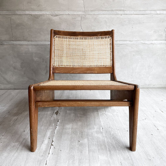 ピエールジャンヌレ Pierre Jeanneret オリジナルビンテージ カンガルー ラウンジチェア kangaroo Lounge Chair チーク無垢材 ラタン 籐 チャンディーガル 希少 ♪