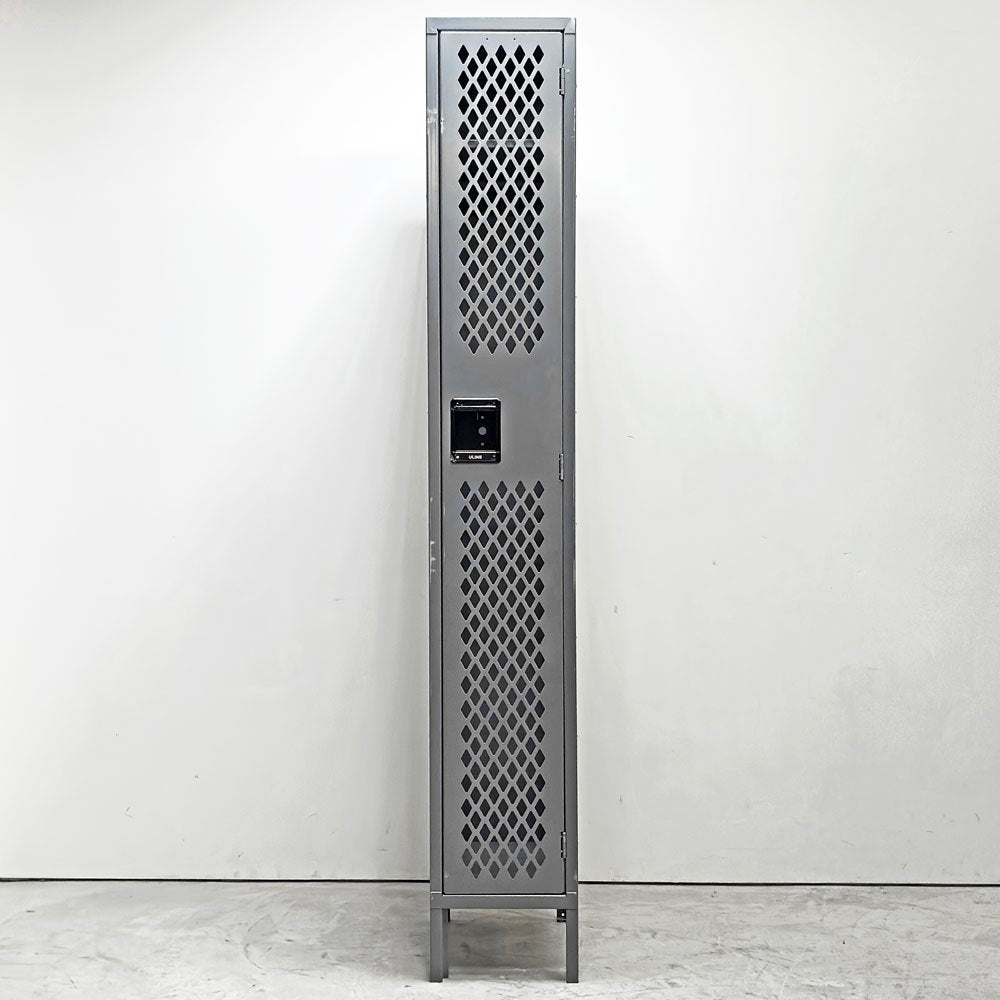ULINE社 Ventilated Single Tier Lockers スチール製メッシュ ロッカー ティアロッカー 1人用 US ガレージ インダストリアルデザイン ●