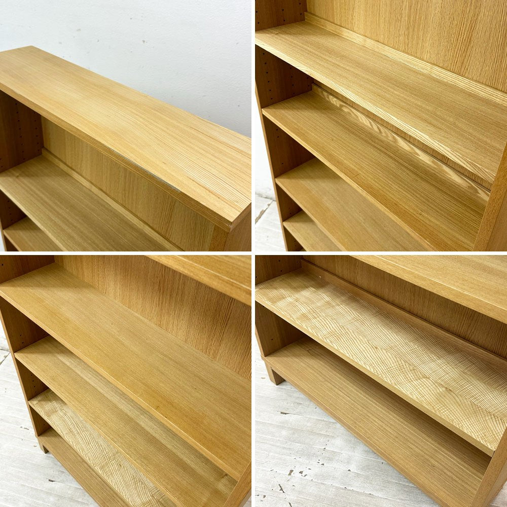 無印良品 MUJI オーク材 薄型ラック ワイド大 W80×D21×H175.5cm 6段 本棚 ブックシェルフ ●