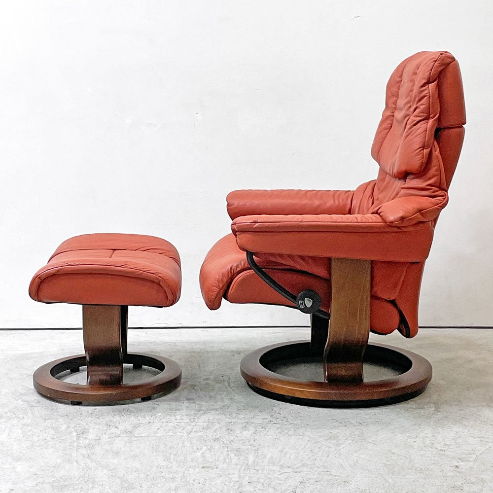 エコーネス EKORNES ストレスレスチェア Stressless レノ RENO リクライニングチェア オットマンセット Mサイズ ノルウェー 北欧家具 ●