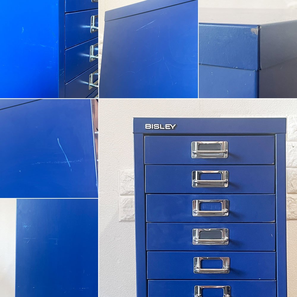 ビスレー BISLEY ベーシック BASIC 39/15 15段ドロワー キャビネット A4サイズ ブルー トレイ×2 付属 ◎