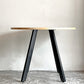かなでもの KANADEMONO ザ・カフェテーブル THE CAFE TABLE Black Steel 4pin ラウンド ラバーウッド材 ナチュラル Φ90cm ■