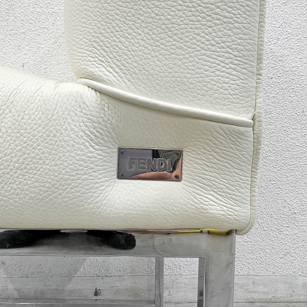 フェンディ・カーサ FENDI CASA エー・ビー・デュアメル AB Duhamel ダイニングチェア 本牛革 オフホワイト 参考価格 約45万～65万の品 C 〓