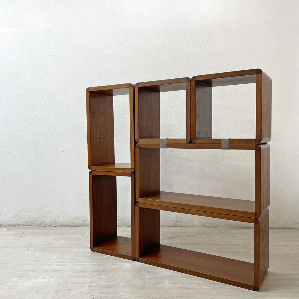 木製ユニットシェルフ ボックスシェルフ オープンシェルフ 飾り棚 S×2・M×2・L×2 6点セット 無垢材 ●