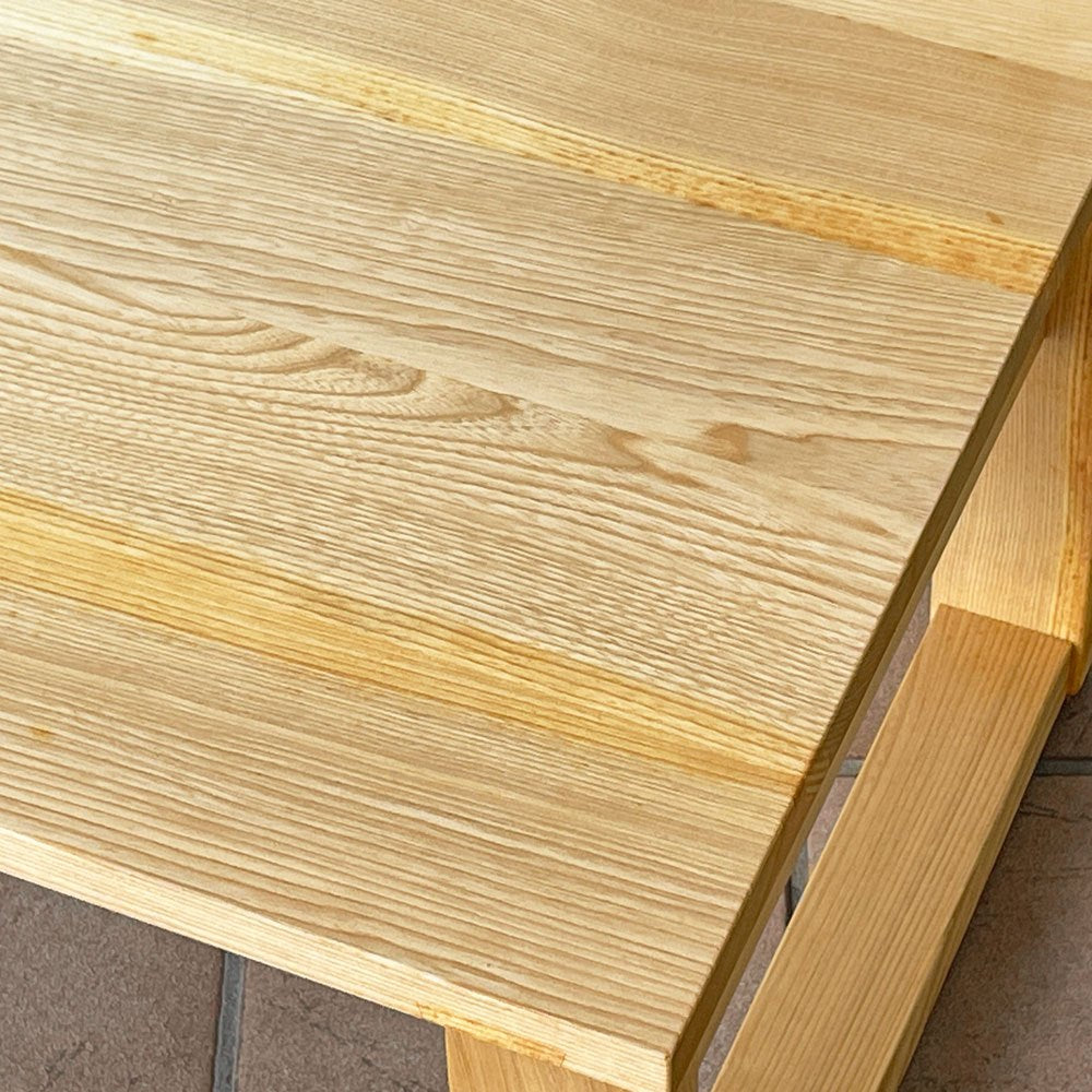 オークヴィレッジ Oak Village 折りたたみ小机 文机 W90cm 箱付 無垢材 ナチュラル 飛騨高山 定価55,000円 ◇
