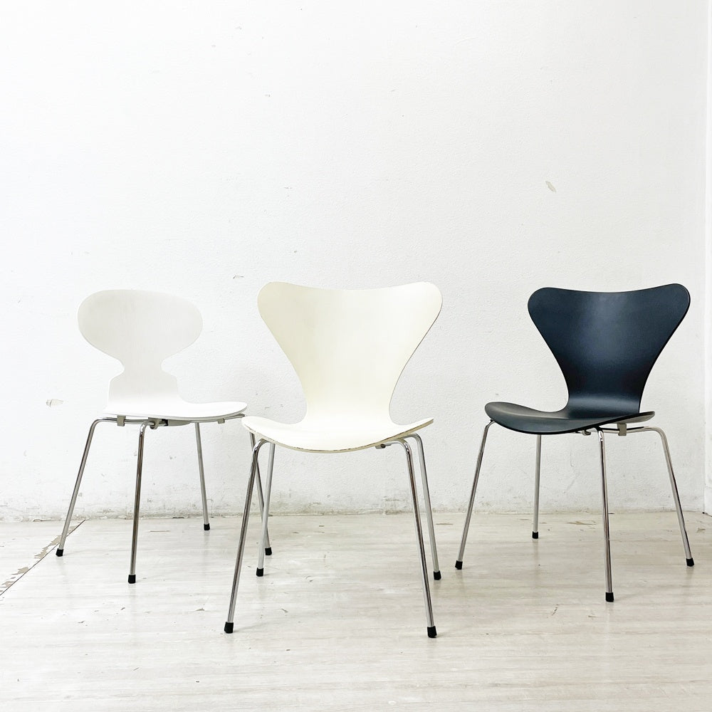 フリッツハンセン Fritz Hansen セブンチェア ホワイト ラッカー仕上げ アルネ・ヤコブセン スタッキングチェア 北欧 デンマーク B ●